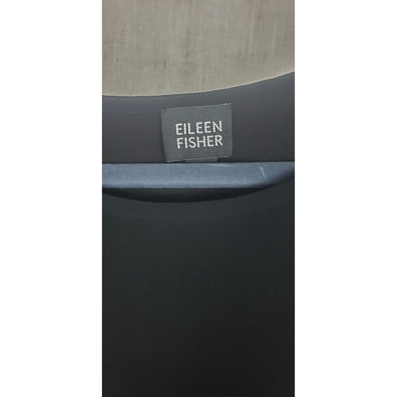 Eileen Fisher Tank Top Blouse XL Black 100% Silk Sleeveless Casual Work Classy - Picture 3 of 8